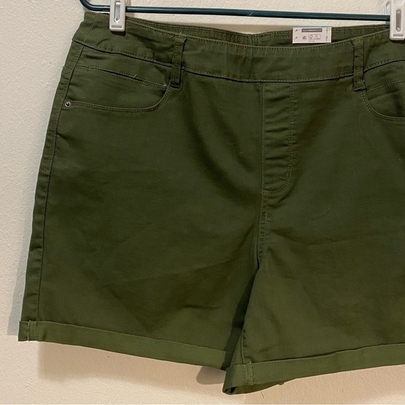 Time And Tru Shorts Women’s Size 16-18 Green‎ New - Picture 2 of 9